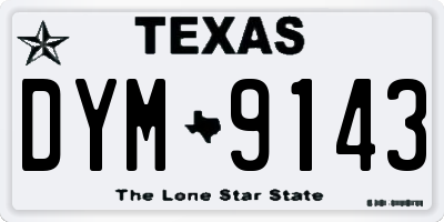 TX license plate DYM9143
