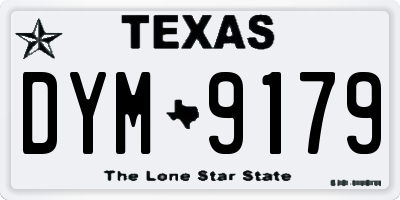 TX license plate DYM9179