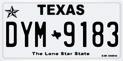 TX license plate DYM9183