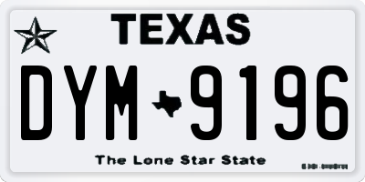 TX license plate DYM9196