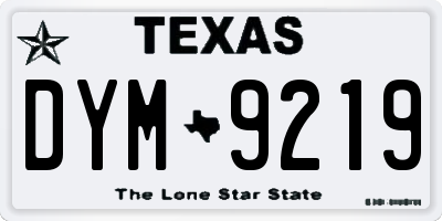 TX license plate DYM9219