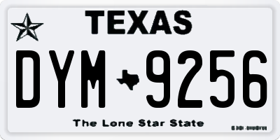 TX license plate DYM9256
