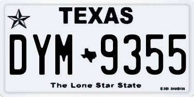 TX license plate DYM9355