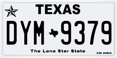 TX license plate DYM9379