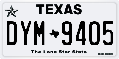 TX license plate DYM9405
