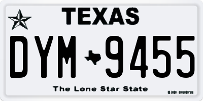 TX license plate DYM9455