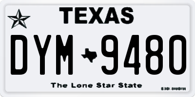 TX license plate DYM9480