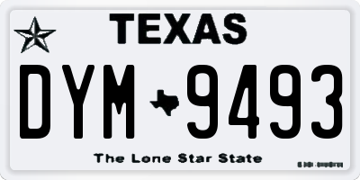 TX license plate DYM9493