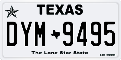 TX license plate DYM9495