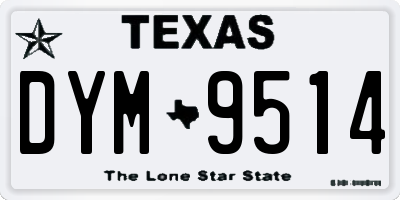 TX license plate DYM9514