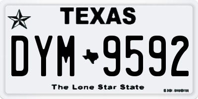 TX license plate DYM9592