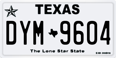 TX license plate DYM9604