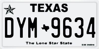 TX license plate DYM9634