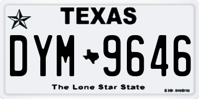 TX license plate DYM9646