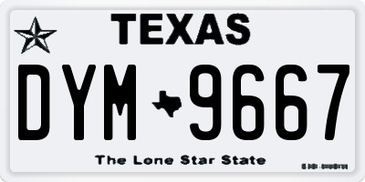 TX license plate DYM9667