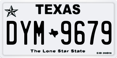 TX license plate DYM9679