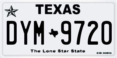 TX license plate DYM9720