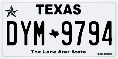 TX license plate DYM9794