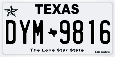 TX license plate DYM9816