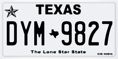 TX license plate DYM9827