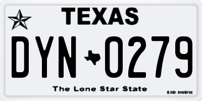 TX license plate DYN0279
