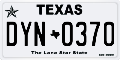 TX license plate DYN0370