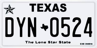 TX license plate DYN0524
