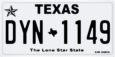 TX license plate DYN1149