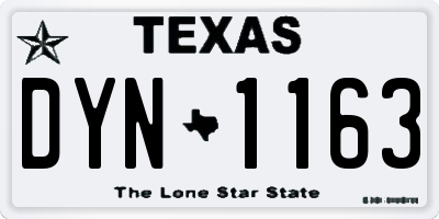 TX license plate DYN1163