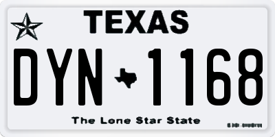 TX license plate DYN1168