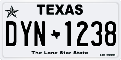 TX license plate DYN1238