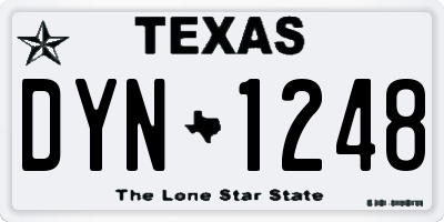 TX license plate DYN1248