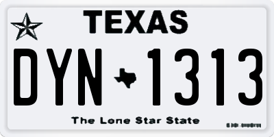 TX license plate DYN1313
