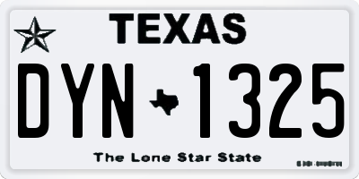 TX license plate DYN1325