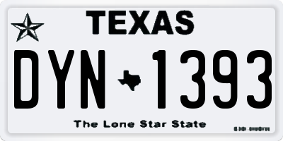 TX license plate DYN1393