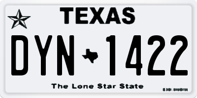TX license plate DYN1422