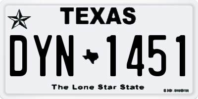TX license plate DYN1451