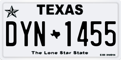 TX license plate DYN1455