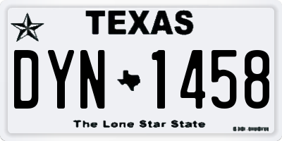 TX license plate DYN1458