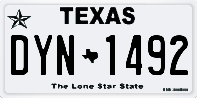 TX license plate DYN1492