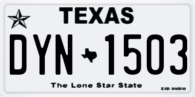 TX license plate DYN1503