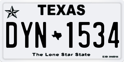 TX license plate DYN1534