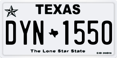 TX license plate DYN1550
