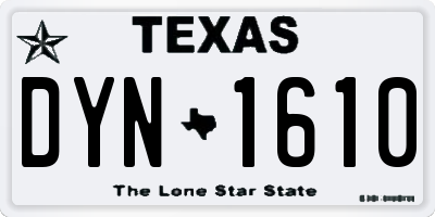 TX license plate DYN1610