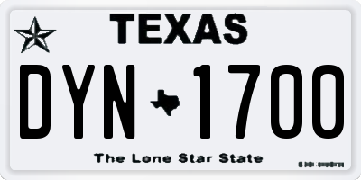 TX license plate DYN1700