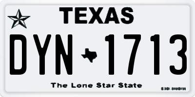 TX license plate DYN1713