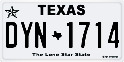 TX license plate DYN1714
