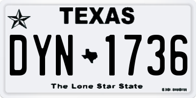TX license plate DYN1736