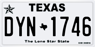 TX license plate DYN1746