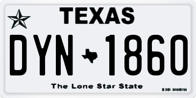 TX license plate DYN1860